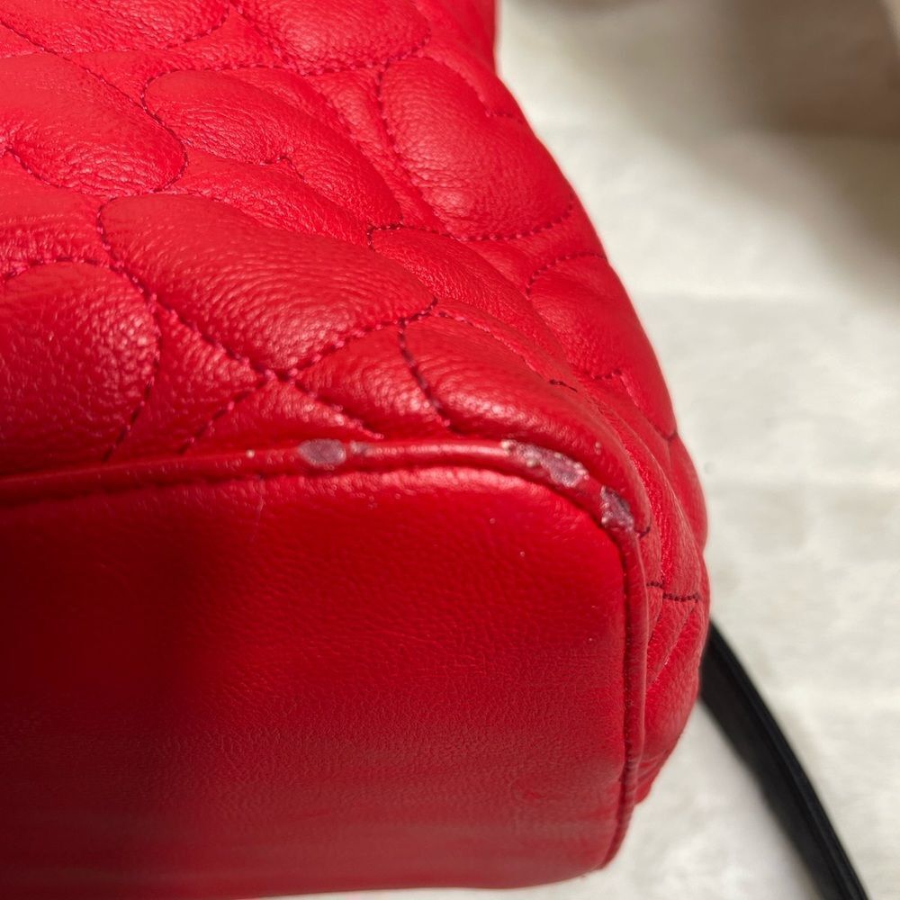 Betsey Johnson Red and Black Satchel with Bow - Picture 15 of 16